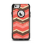 The Scratched Coral & Brown Layered Chevron V1 Apple iPhone 6 Otterbox Commuter Case Skin Set
