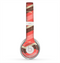 The Scratched Coral & Brown Layered Chevron V1 Skin for the Beats by Dre Solo 2 Headphones