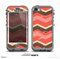The Scratched Coral & Brown Layered Chevron V1 Skin for the iPhone 5c nüüd LifeProof Case
