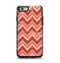 The Scratched Coral & Brown Layered Chevron V2 Apple iPhone 6 Otterbox Symmetry Case Skin Set