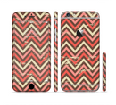The Scratched Coral & Brown Layered Chevron V3 Sectioned Skin Series for the Apple iPhone 6s Plus
