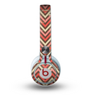 The Scratched Coral & Brown Layered Chevron V3 Skin for the Beats by Dre Mixr Headphones
