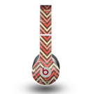The Scratched Coral & Brown Layered Chevron V3 Skin for the Beats by Dre Original Solo-Solo HD Headphones