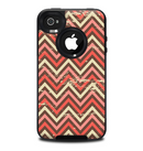 The Scratched Coral & Brown Layered Chevron V3 Skin for the iPhone 4-4s OtterBox Commuter Case