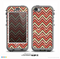 The Scratched Coral & Brown Layered Chevron V3 Skin for the iPhone 5c nüüd LifeProof Case