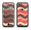 The Scratched Coral & Brown Layered Chevron V4 Apple iPhone 6/6s LifeProof Fre Case Skin Set