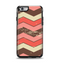The Scratched Coral & Brown Layered Chevron V4 Apple iPhone 6 Otterbox Symmetry Case Skin Set