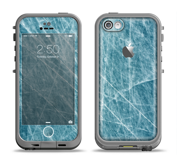 The Scratched Iced Surface Apple iPhone 5c LifeProof Fre Case Skin Set