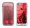 The Scratched Red Surface with Black Music Note Apple iPhone 5-5s LifeProof Fre Case Skin Set