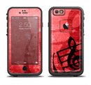 The Scratched Red Surface with Black Music Note Apple iPhone 6/6s LifeProof Fre Case Skin Set