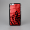 The Scratched Red Surface with Black Music Note Skin-Sert Case for the Apple iPhone 6 Plus