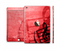 The Scratched Red Surface with Black Music Note Full Body Skin Set for the Apple iPad Mini 3