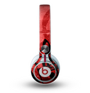 The Scratched Red Surface with Black Music Note Skin for the Beats by Dre Mixr Headphones