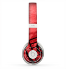 The Scratched Red Surface with Black Music Note Skin for the Beats by Dre Solo 2 Headphones