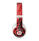The Scratched Red Surface with Black Music Note Skin for the Beats by Dre Studio (2013+ Version) Headphones