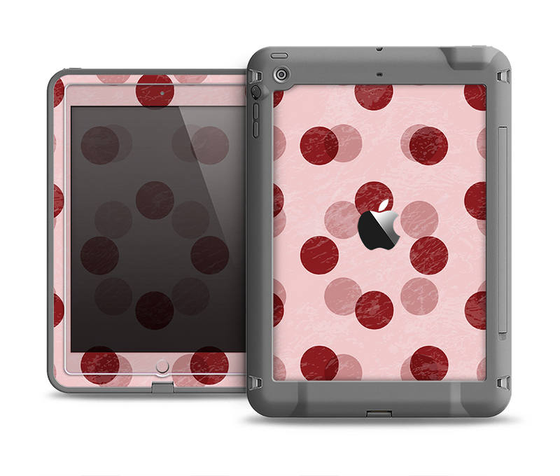 The Scratched & Scatterd Pink Polkadots Apple iPad Air LifeProof Fre Case Skin Set