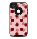 The Scratched & Scatterd Pink Polkadots Skin for the iPhone 4-4s OtterBox Commuter Case