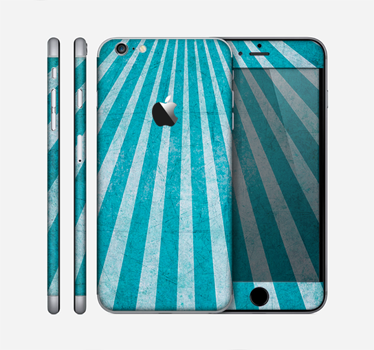 The Scratched Striped Blue Rays Skin for the Apple iPhone 6 Plus