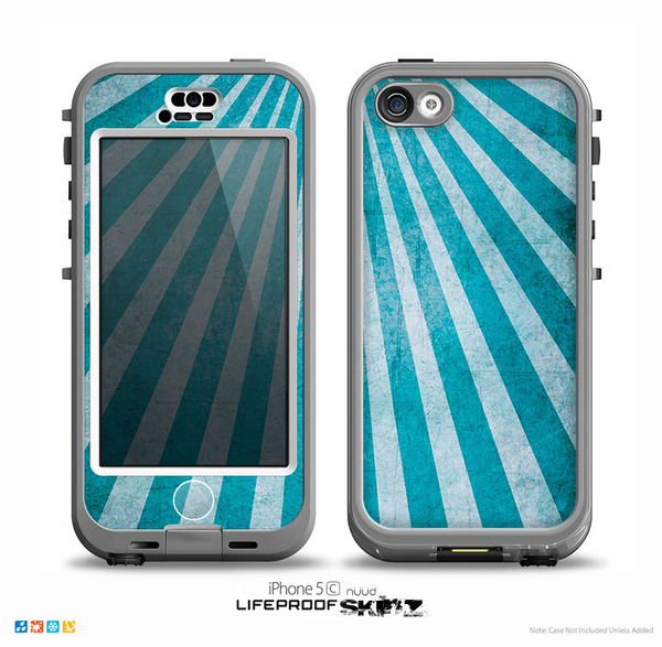 The Scratched Striped Blue Rays Skin for the iPhone 5c nüüd LifeProof Case