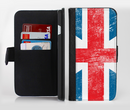 The Scratched Surface London England Flag Ink-Fuzed Leather Folding Wallet Credit-Card Case for the Apple iPhone 6/6s, 6/6s Plus, 5/5s and 5c