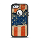 The Scratched Surface Peeled American Flag Apple iPhone 5-5s Otterbox Defender Case Skin Set