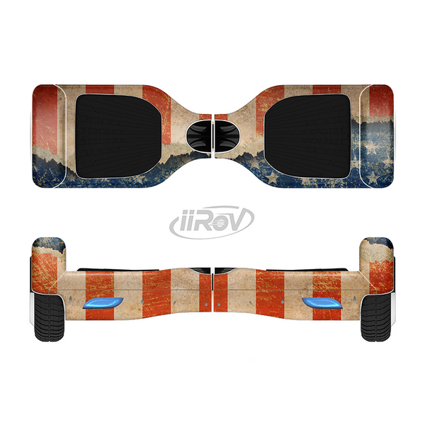 The Scratched Surface Peeled American Flag Full-Body Skin Set for the Smart Drifting SuperCharged iiRov HoverBoard