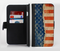 The Scratched Surface Peeled American Flag Ink-Fuzed Leather Folding Wallet Credit-Card Case for the Apple iPhone 6/6s, 6/6s Plus, 5/5s and 5c