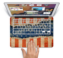 The Scratched Surface Peeled American Flag Skin Set for the Apple MacBook Pro 15" with Retina Display