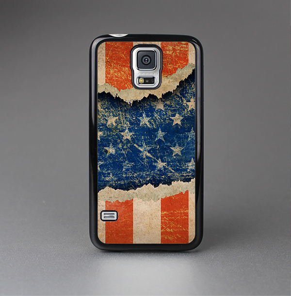 The Scratched Surface Peeled American Flag Skin-Sert Case for the Samsung Galaxy S5