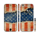 The Scratched Surface Peeled American Flag Sectioned Skin Series for the Apple iPhone 6/6s Plus