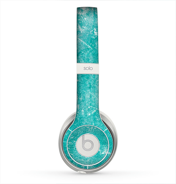 The Scratched Turquoise Surface Skin for the Beats by Dre Solo 2 Headphones