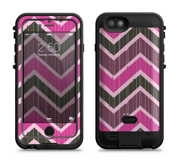 The Scratched Vintage Chevron Surface Apple iPhone 6/6s LifeProof Fre POWER Case Skin Set