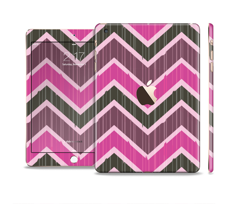 The Scratched Vintage Chevron Surface Full Body Skin Set for the Apple iPad Mini 3