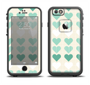 The Scratched Vintage Green Hearts Apple iPhone 6/6s LifeProof Fre Case Skin Set