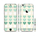 The Scratched Vintage Green Hearts Sectioned Skin Series for the Apple iPhone 6s Plus