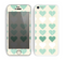 The Scratched Vintage Green Hearts Skin for the Apple iPhone 5c