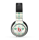 The Scratched Vintage Green Hearts Skin for the Beats by Dre Pro Headphones