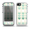The Scratched Vintage Green Hearts Skin for the iPhone 5-5s OtterBox Preserver WaterProof Case