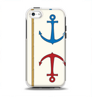 The Scratched Vintage Red Anchor Apple iPhone 5c Otterbox Symmetry Case Skin Set