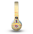 The Scratched Yellow Faded Plaid Skin for the Beats by Dre Mixr Headphones