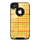 The Scratched Yellow Faded Plaid Skin for the iPhone 4-4s OtterBox Commuter Case