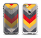 The Scratched Yellow & Red Accented Chevron Pattern V3 Apple iPhone 5-5s LifeProof Fre Case Skin Set