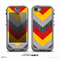 The Scratched Yellow & Red Accented Chevron Pattern V3 Skin for the iPhone 5c nüüd LifeProof Case