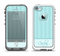 The Seamless Blue Subtle Floral Strips Name Script Apple iPhone 5-5s LifeProof Fre Case Skin Set