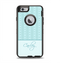 The Seamless Blue Subtle Floral Strips Name Script Apple iPhone 6 Otterbox Defender Case Skin Set