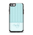 The Seamless Blue Subtle Floral Strips Name Script Apple iPhone 6 Otterbox Symmetry Case Skin Set