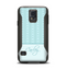 The Seamless Blue Subtle Floral Strips Name Script Samsung Galaxy S5 Otterbox Commuter Case Skin Set