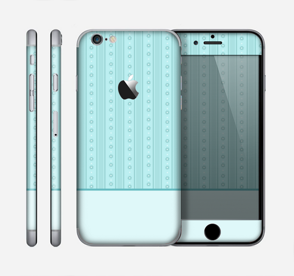 The Seamless Blue Subtle Floral Strips Skin for the Apple iPhone 6