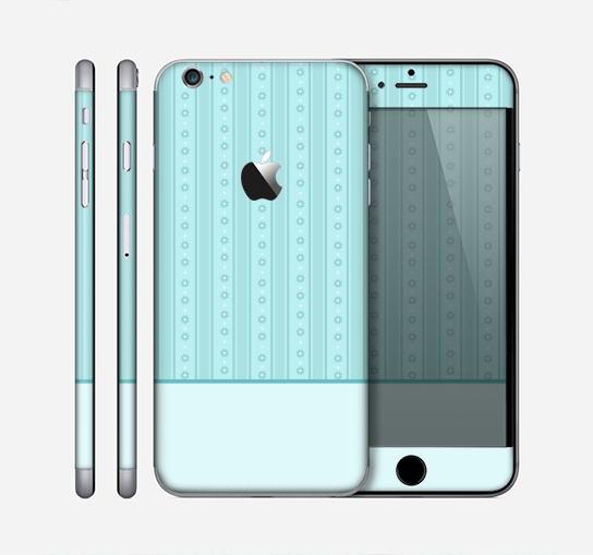 The Seamless Blue Subtle Floral Strips Skin for the Apple iPhone 6 Plus