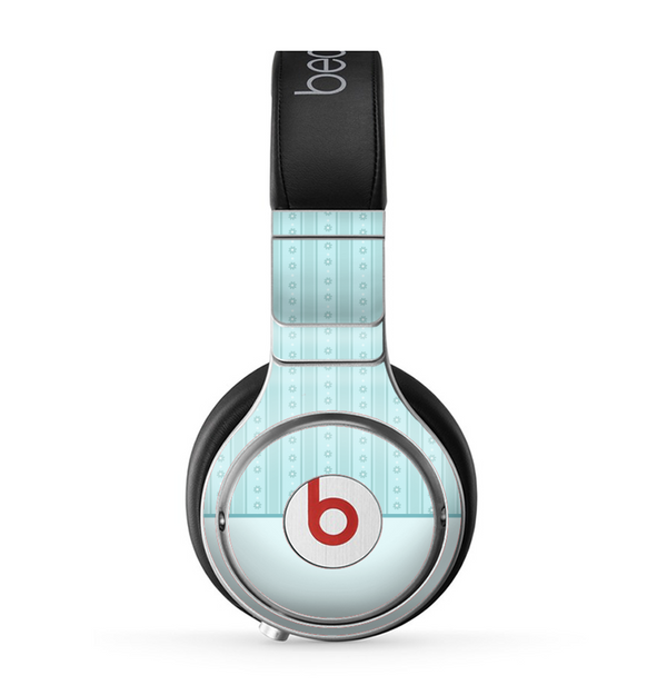 The Seamless Blue Subtle Floral Strips Skin for the Beats by Dre Pro Headphones